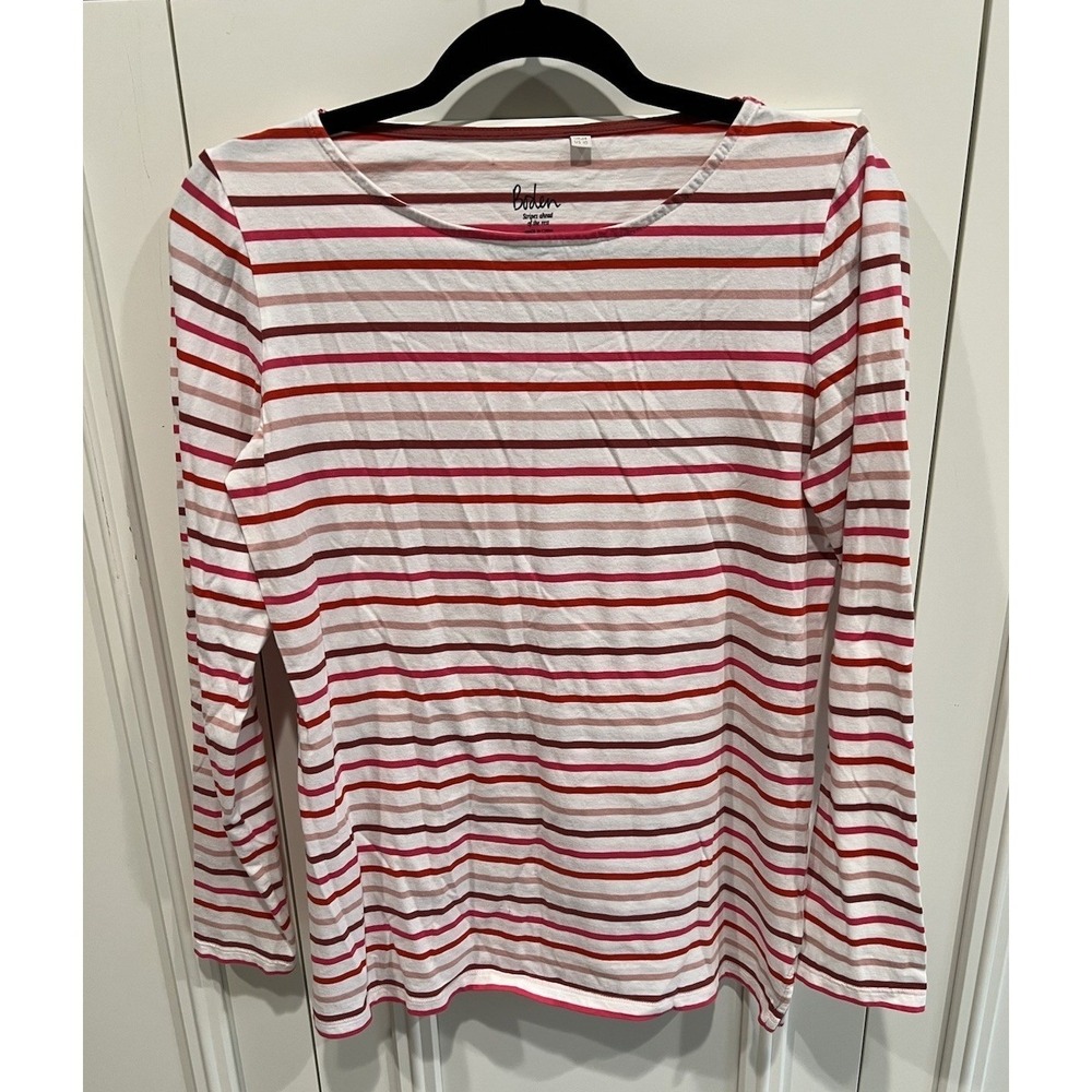 Boden Stripes Ahead Of The Rest Long Sleeve Top Preppy Classic Nautical